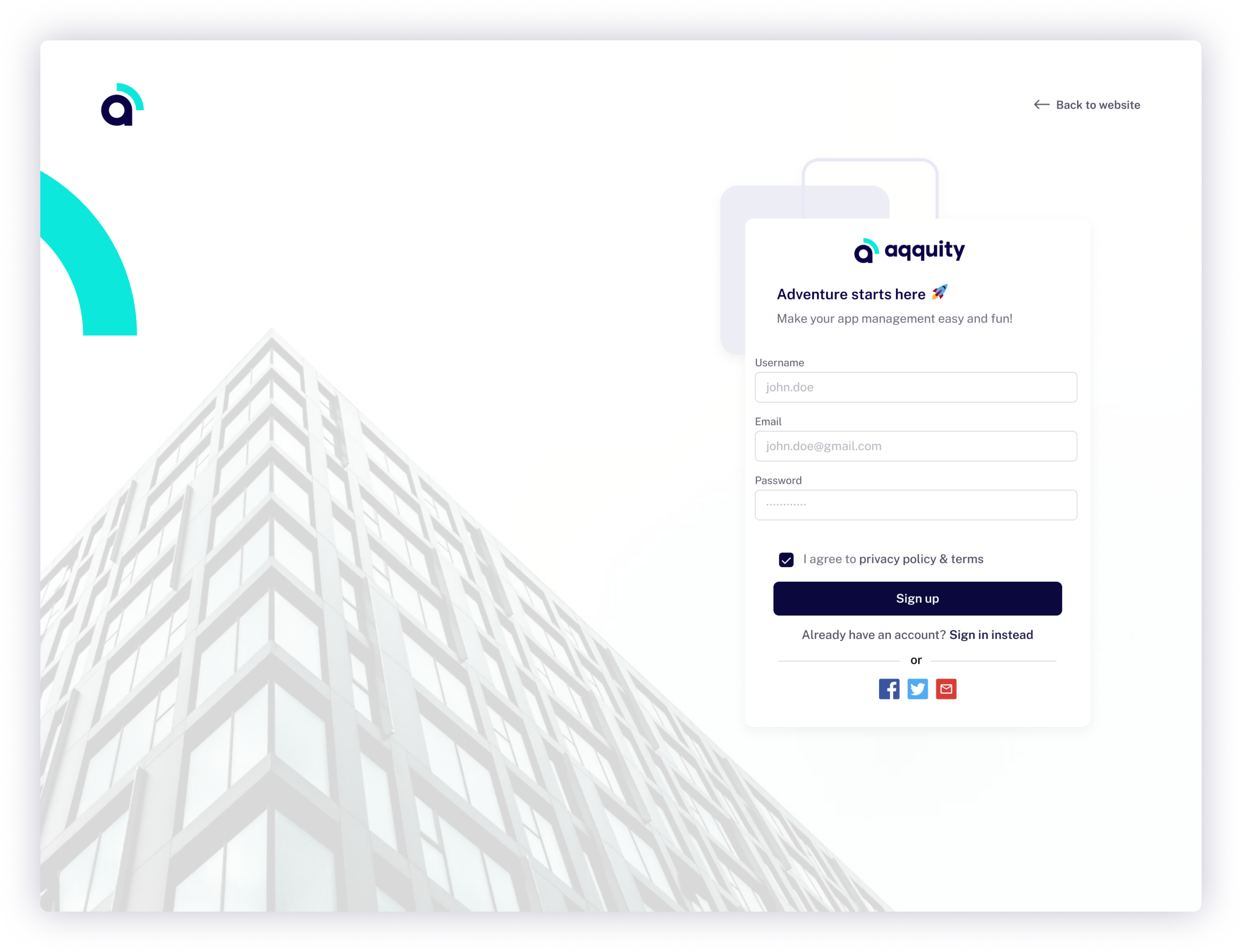 02. sign up